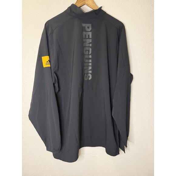 Adidas Pittsburgh Penguins 1/4 Zip Jacket Windbreaker GameMode Climate FJ2006 L - Picture 5 of 7